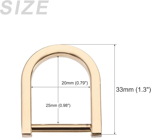 Miniatura 2 de METALLIXITY Metal D Rings Non-welded D-shaped Ring Buckles for DIY Keychains Card Holders Purse