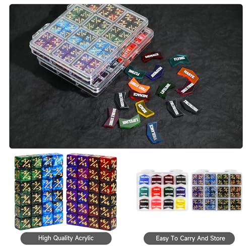 SIXPOINTS MTG +1/+1 Spielsteine, 6-seitige Würfel- und Keyword-Zähler, 12 mm, für Magic The Gathering, MTG, TCG, Kartenspiele, Zubehör… – Ansicht 4