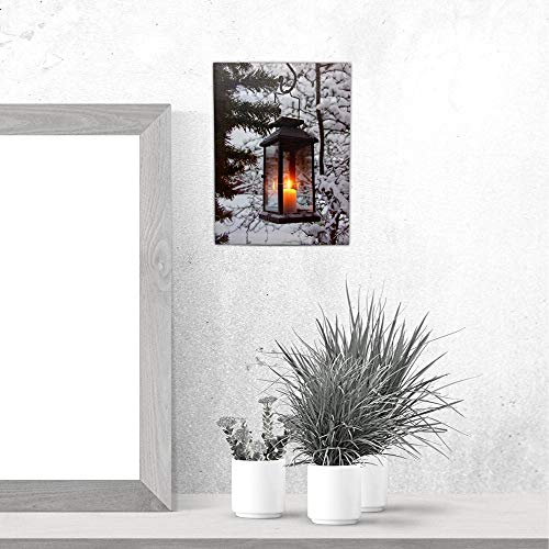 Banberry Designs 2501 Winter Lantern Lighted Canvas Wall Art thumb #5