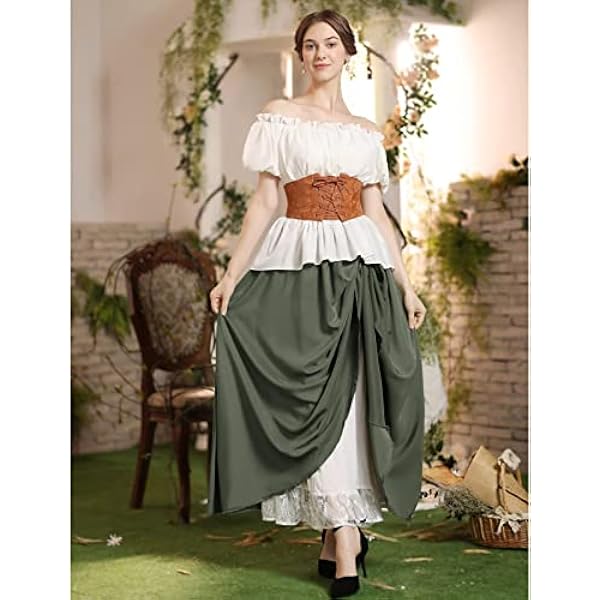 Scarlet Darkness Gonna lunga per donna a doppio strato vittoriano rinascimentale gonna