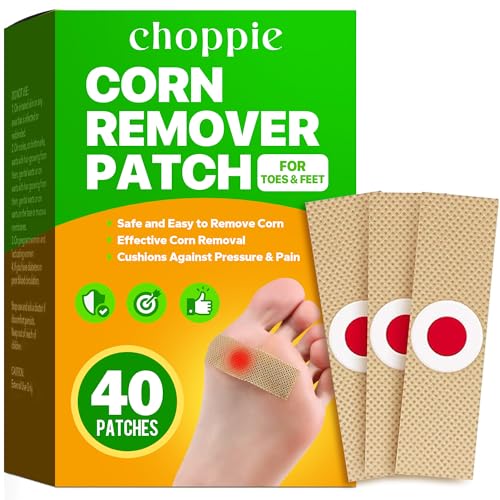 Top 10 Best Shoes for Corns on Little Toe Reviewed 9 Choppie Corn Removers for Toes (40 Patches), Corn Removers for Feet, Foot Corns Health Patch - 40% Salicylic Acid Long Adhesive, Foot Pads for Adults Seniors Teens Athletes Hikers Workers Men Women