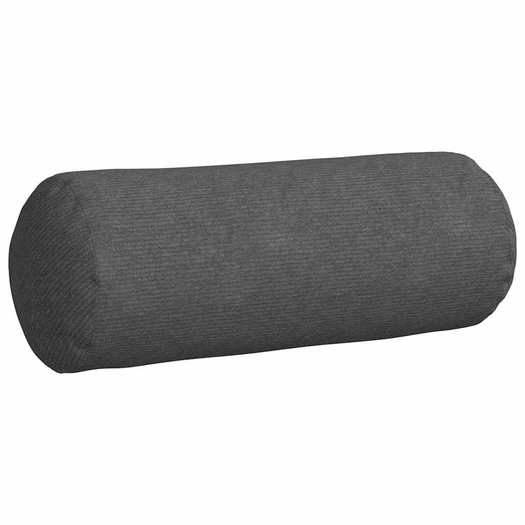 2er-Set Bolsterkissen Dunkelgrau Ø 25 x 70 cm Nackenrolle Cord | Weiche Nackenrollen mit Reißverschluss für gemütliche Stunden im Wohnzimmer und Schlafzimmer.
