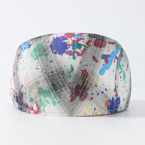 Image of Cotton Newsboy Cap,Breathable Ivy Gatsby Cabbie Beret Hat for Men's Women Driving Hunting Golf