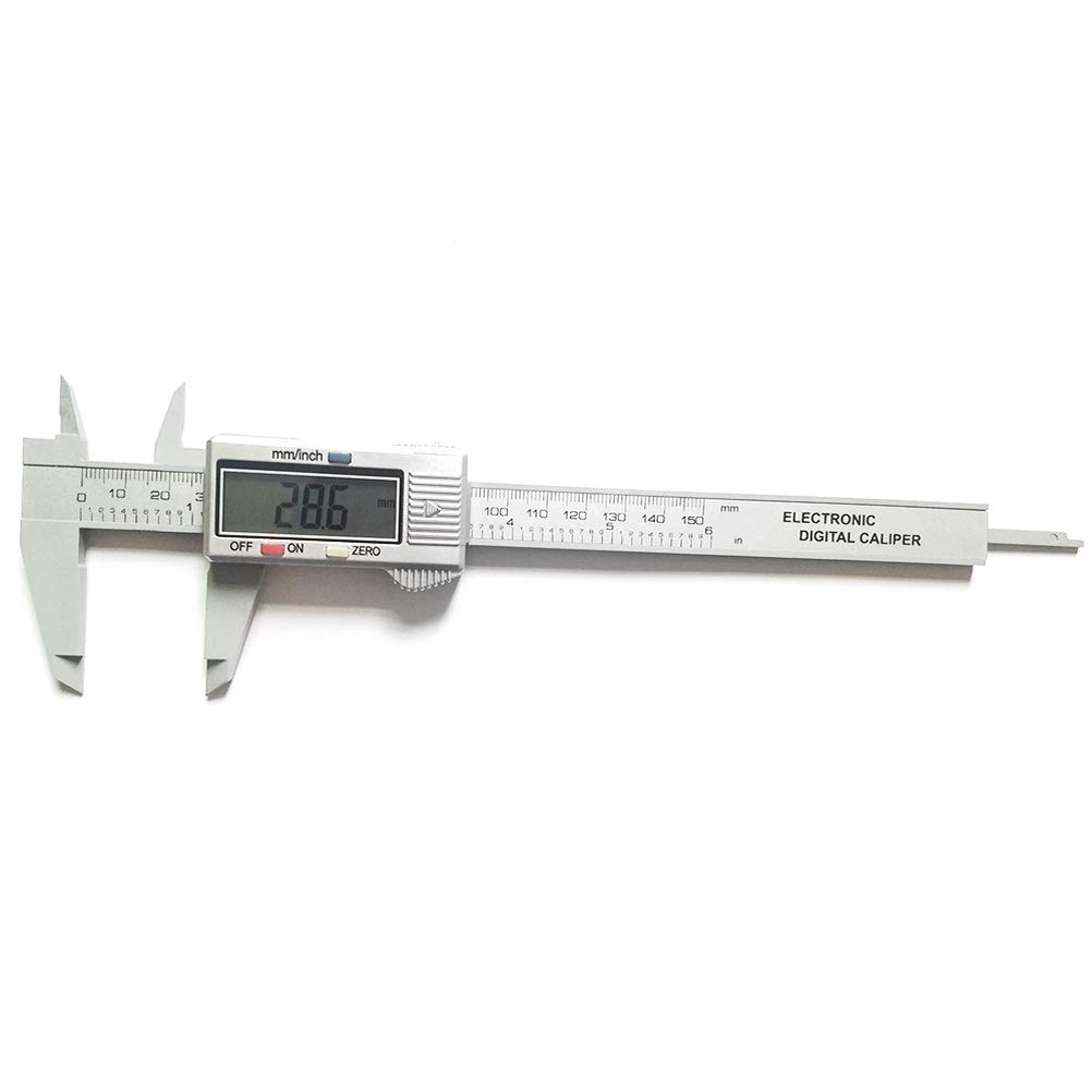 Suwmiarka cyfrowa 150mm 6 cali LCD Elektroniczny miernik z włókna węglowego Przyrządy do pomiaru wysokości Mikrometr (kolor: srebrny)
