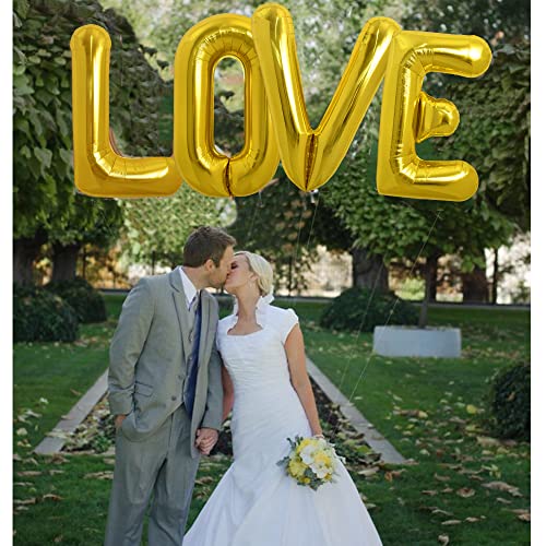 Image of TONIFUL 40 Inch Large Gold Letter E Balloons, Foil Mylar Big Balloons for 2026 New Year Eve Graduation Wedding Baby Shower Birthday Party Anniversary Supplies Decorations