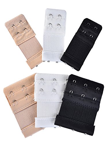 eBoot Attaches de Soutien-Gorge Extension de Soutiens-Gorge 2 Crochet/ 3 Crochet, 6 Pièces