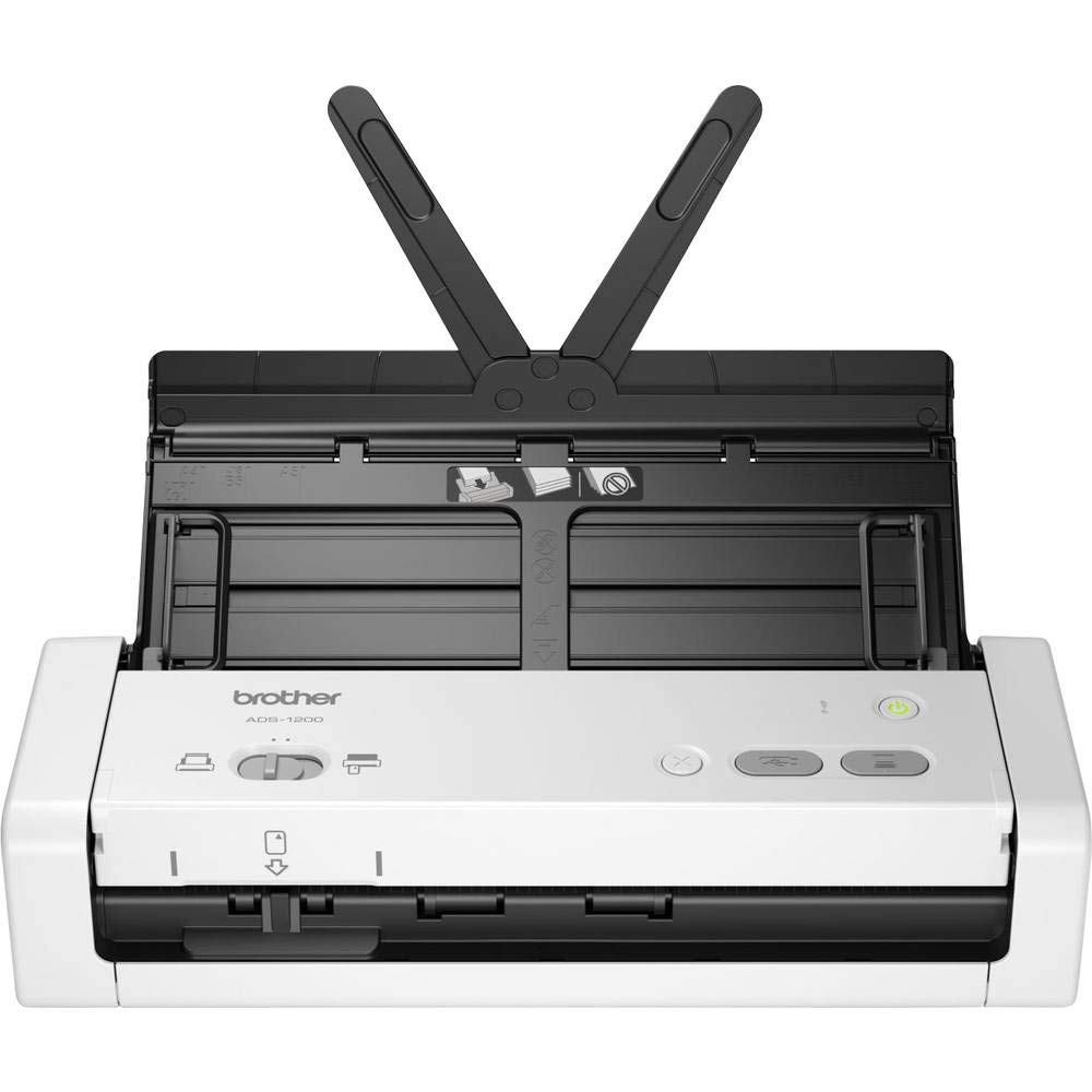 Brother ADS1200, Escáner departamental compacto con ADF y ranura para tarjetas, escaneado a doble cara automático y alimentación por USB, cable no incluido