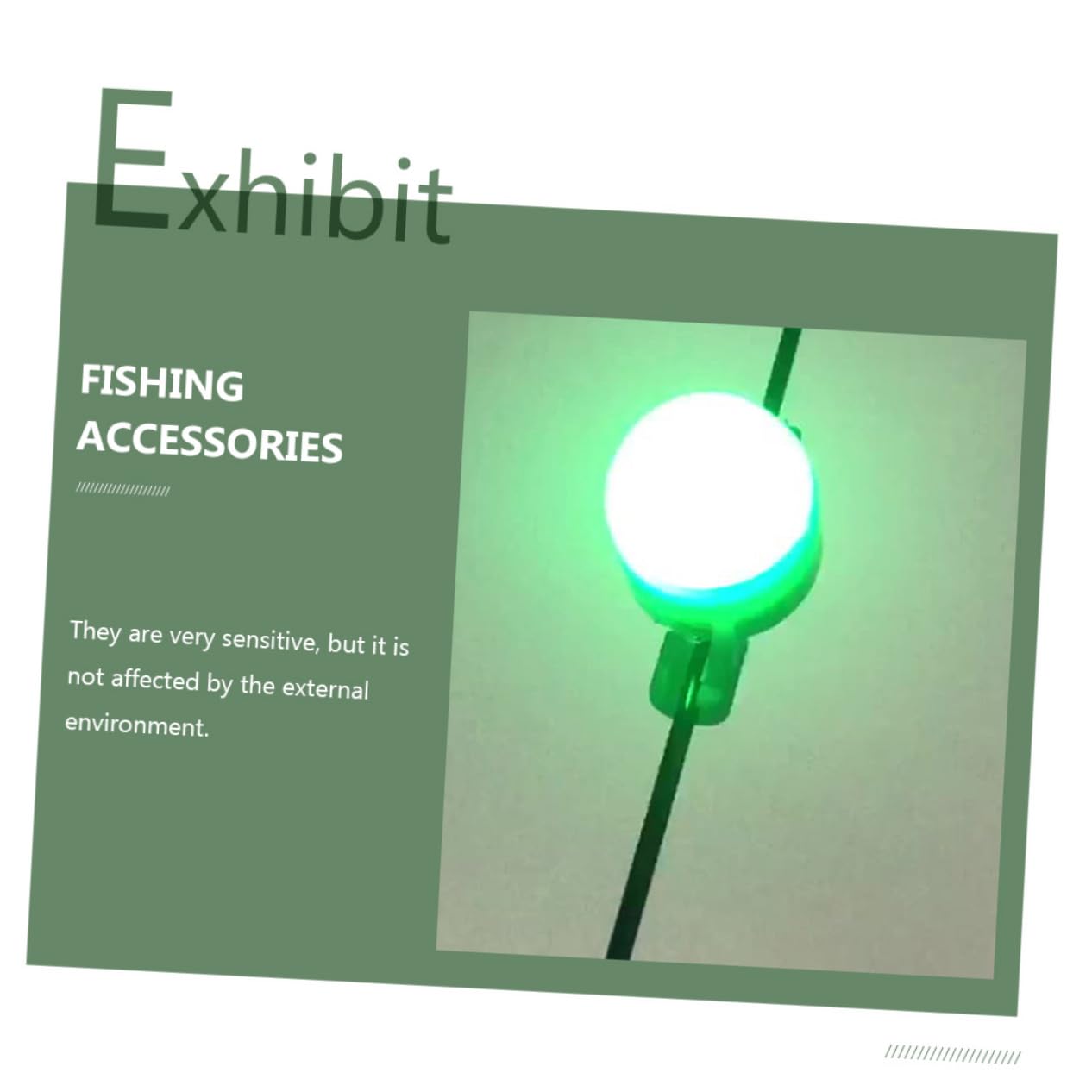 Abaodam Luce di Allarme Dell'asta di Mare da Pesca Illuminazione per La Pesca Canna da Pesca Leggera Portatile Pesca Notturna con Bastoncini da Pesca Lampada Verde Plastica