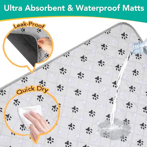 Image of FURWEY 2 Pack Extra Large 72 inchX72 inch Washable Pee Pads for Dogs Super Absorbent Dog Training Pads Non-Slip Waterproof Pet Training Pads Mats Whelping Pads for Dogs Cats Puppy