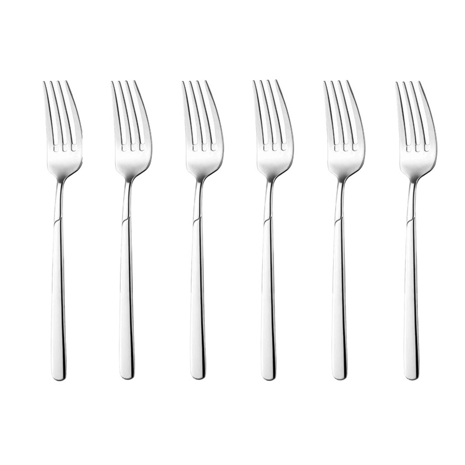 Wzptlkibad 6 Pcs Dinner Forks Stainless Steel Dinner Fork, 6 Piece Western Tableware