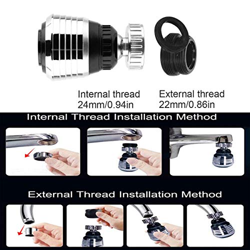 2Pcs 360 Degree Swivel Faucet Aerator Deluxe Water Saving Faucet Sprayer Water Saving Bubbler Pressurized Faucet Filter Kitchen Accessories #TOP1