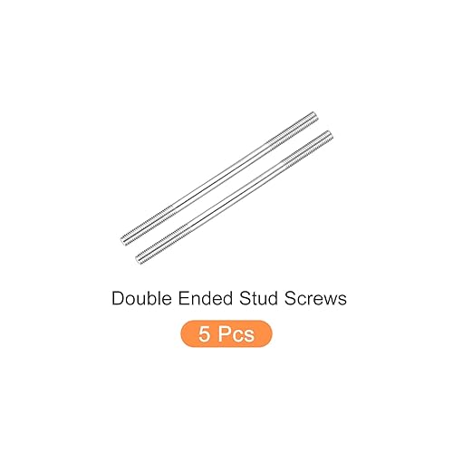 Miniatura 50 de METALLIXITY Tornillos de doble extremo (rosca M8, 3.150 in de longitud), 5 unidades, acero inoxidable 304, pernos de varilla roscados dobles