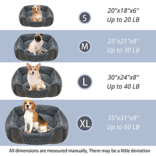 Yaem Dog Beds For Small Dogs, Swirl Rose Velvet Small Dog Bed, Removable Cushion Calming Dog Sofa Beds, Anti-Anxiety Machine Washable Anti-Slip Dog Beds Cat Beds, Dark Grey - S (20"X18"X6") #TOP4