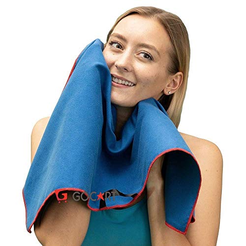 Image of GOCART WITH G LOGO Microfiber Quick Dry Towel for Home Gym Exercise and Outdoor Use (80 X 40 CM) (Blue, 1)