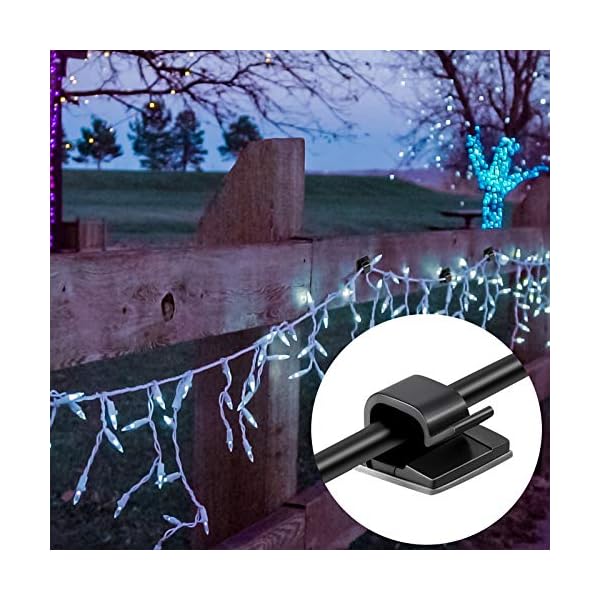 60 pieces outdoor cable clips with adhesive tapes light clips decoration clips self adhesive hooks wire holder for fairy light - image 7