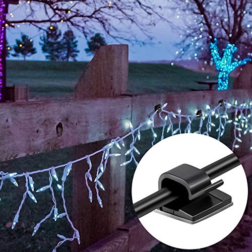 Maitys 60 Piezas Clips Adhesivos para Cables Exterior Negro miniatura 5