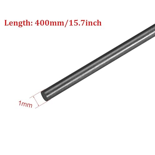 Miniatura 9 de Barra de fibra de carbono de 0.098 in para poste mate de avión RC EE. UU., 15.748 in 15.7 pulgadas, 5 piezas