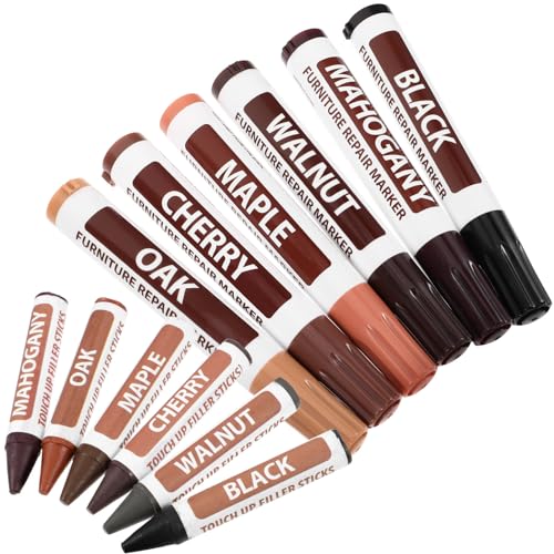 ibasenice 1set Wood Furniture Repair Markers Pens for Scratches Fast-Drying Colors for Tables Floors Cabinets and More