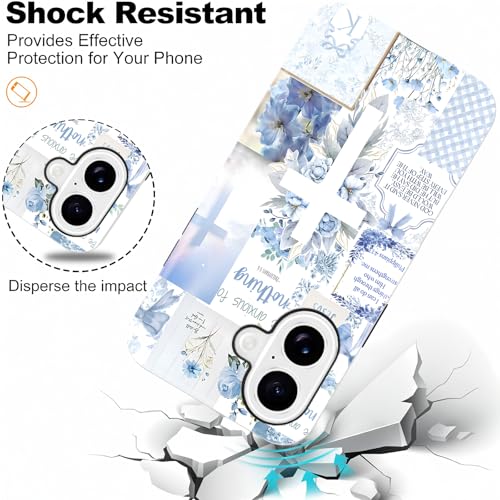 Coque rigide iPhone 17 MagSafe premium avec collage floral Jésus esthétique - 5