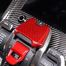 TOYCIDFG Car Carbon Fiber P Button Electronic Handbrake Frame Cover Trim Interior Accessory Compatible with Lamborghini Urus 2018-2023 Red