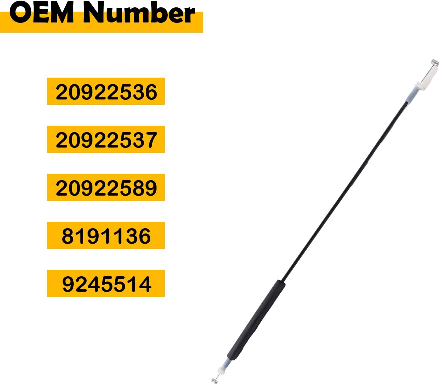8191136 20922589 20922536 20922537 Heavy Duty Door Latch Cable Compatible with Volvo VNL Trucks LH RH9