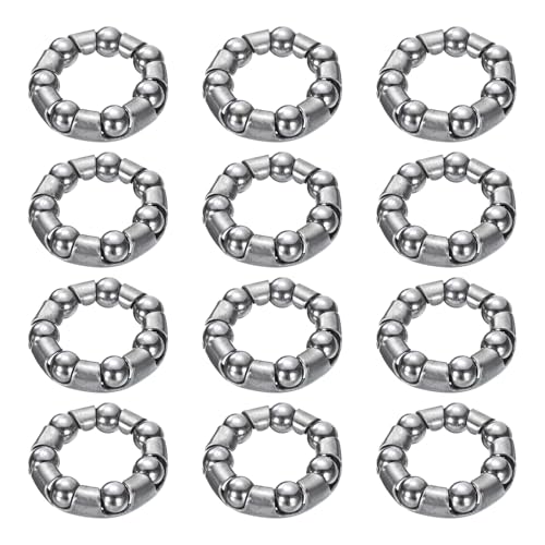 QUARKZMAN Cuscinetto a Sfere per Pedivella della Bicicletta 1/5Pollice (5mm) x 7 Sfere, 12pz Cuscinetti a Sfere di Ricambio per Cuscinetti Inferiori della Mountain Bike Telaio Ruota