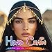 Campsis Gold Head Chains Boho Star Head Jewelry Sequin Goddess Hair Chain Accessory for Women