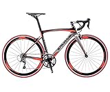 TORAY T800 Kohlefaser: Kohlefaser für Rahmen, Gabel und Sattelstütze bieten Ihnen nicht nur ein gutes Dämpfungssystem und ein ultraleichtes Rennrad,sondern garantieren ein energiesparendes Fahrverhalten (9.6kg/21.16lb).