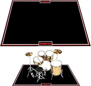 Drumming Drum Rug Mat, 4x6ft Drum Carpet Non Slip, Floor Protection for Electric Drum Set, Bass Stopper for Drummers, Kids, Sound Proof for Piano, Treadmill, Spinning in Living Room, Basement, Studio.