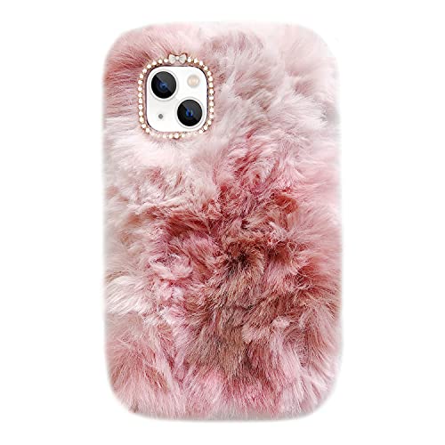 Coque silicone iPhone 15 Plus Guppy antichoc avec noeud en diamant rose pour femme