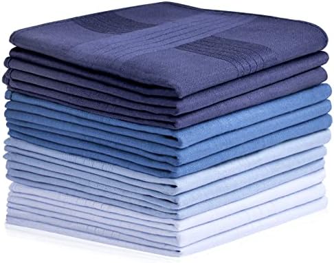 Aomig Stoff Taschentücher Herren, 12 Stück Baumwolle | Herrentaschentücher Stofftaschentuch, Traditionelle Männertaschentücher Handkerchief, 40cm x 40cm