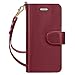 FYY Luxury Genuine Leather Wallet Case for iPhone 6/6s, [Kickstand Feature] Flip Phone Case Protective Shockproof Folio Cover with [Card Holder] [Wrist Strap] for Apple iPhone 6/6s 4.7