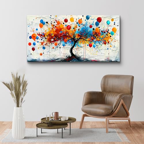 KELIYUAN Canvas Wall Art For Living Room Bedroom Wall Decor Home OfficeAbstract Tree Colorful Balloons Painting Bath Room Hallway Prints Artwork Picture Home Decoration Ready to hang 20x40 In