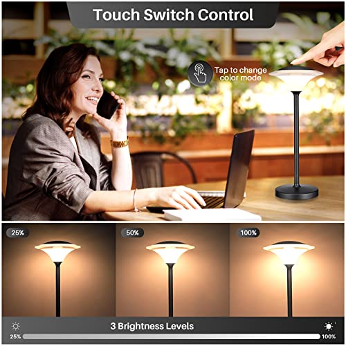 Seihoae Cordless Table Lamps, 5200mAh Rechargeable Table Lamp, Metal Body, IP54 Waterproof, with Touch Dimming 4 Level - Image 4