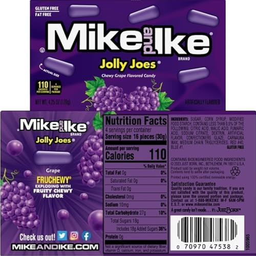 Image of Mike Ike Theater Box Variety Pack, 4.25 oz, 6-Pack | Jolly Joe's, Red Rageous, Berry Blast, Sour Watermelon, Original Fruits & Mega Mix with Galley Grove Mints