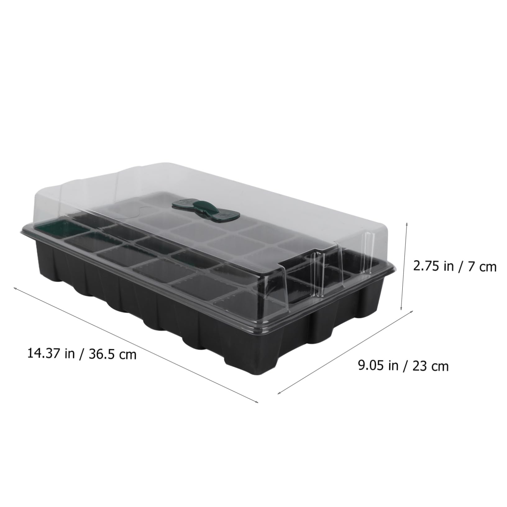 INOOMP 3piezas Bandejas de Germinación para Plantas Macetas de Vivero con Tapa Bandeja de Cultivo Hidropónico Negra para Semilleros