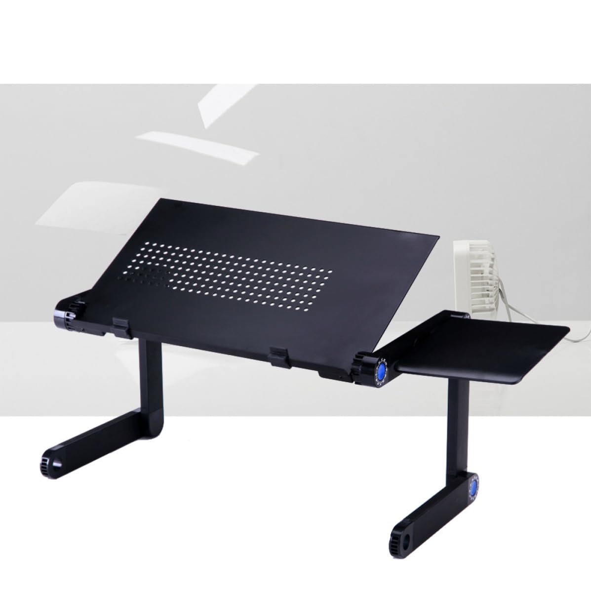Supporto Notebook da Scrivania Pieghevole Regolabile in Metallo Nero