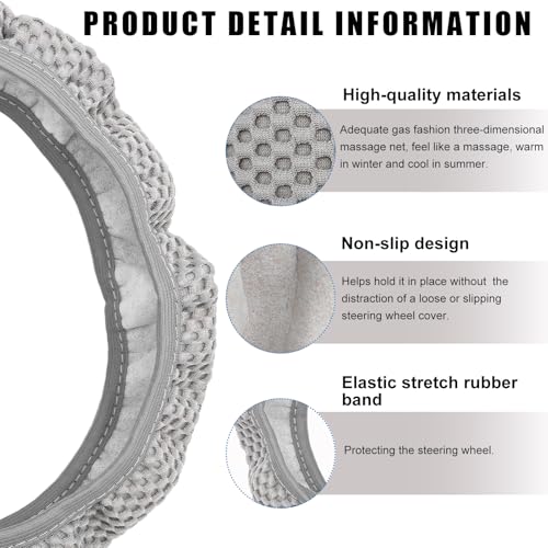 image for Ohleats Car Steering Wheel Cover, 15 Inches Automotive Steering Wheel 