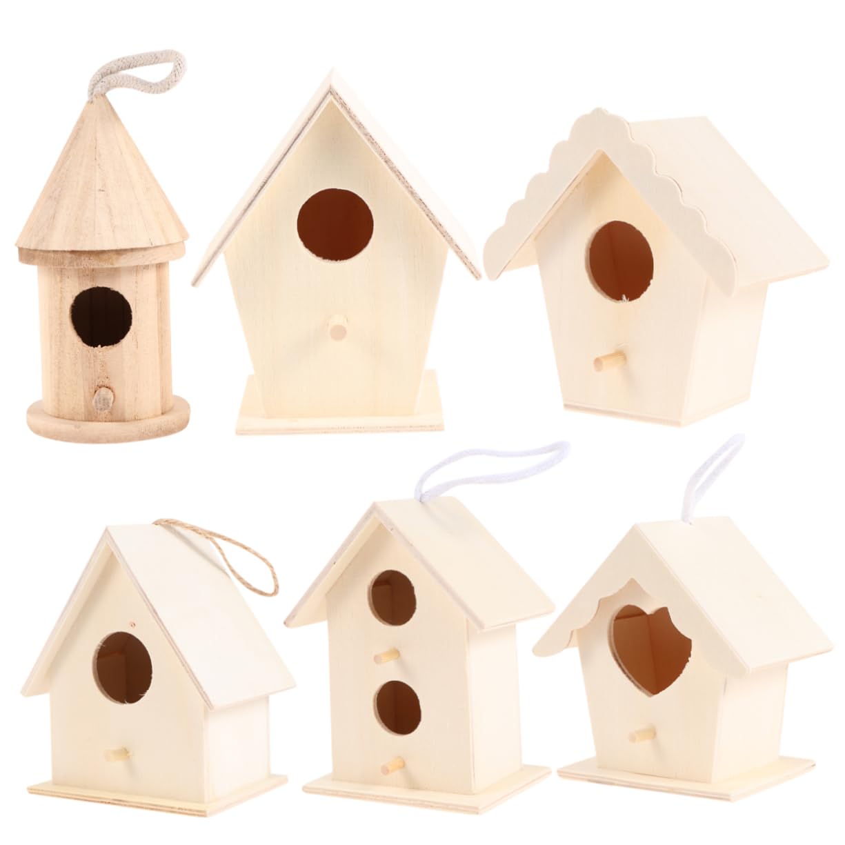 6stücke Vogelhaus Bastelset Unvollendete Vogelkäfig Dekoration Für Pädagogisches Malspielzeug Für Zuhause Und Büro Gemischte