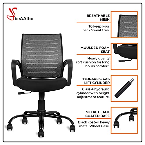beAAtho Verona Mesh Mid-Back Ergonomic Desk Office Chair with Tilting Mechanism, Comfortable Seat, and Revolving Heavy… - Image 3