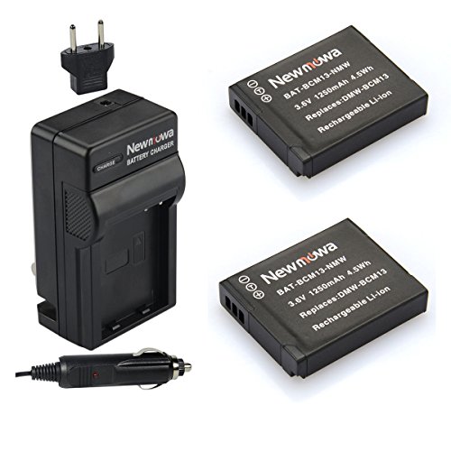 Newmowa DMW-BCM13 Replacement Battery (2-Pack) and Charger kit for Panasonic DMW-BCM13E, DMW-BCM13PP and Panasonic Lumix DMC-FT5, DMC-LZ40,DMC-TS5, DMC-TZ37, DMC-TZ40, DMC-TZ41, DMC-TZ55,DMC-TZ60