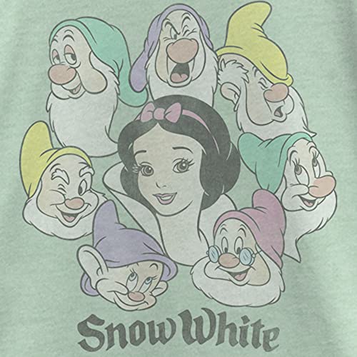 Disney Snow White Group Shot Faded Circle Faces Girls Heather T-Shirt2