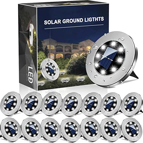 🌞【Sensore di Luce Integrato】lampade solari da giardino con sensore di rilevamento crepuscolare, si caricano durante le ore diurne e all’imbrunire si accendono. Solo 6-8ore per caricare completamente, la batteria(600mah) dura circa 8-12ore, più che sufficiente per illuminare serata/nottata.(Non posizionare all'ombra, altrimenti influirà sull'assorbimento dell'energia solare)