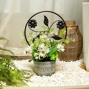 2 Pcs 14in Indoor Metal Garden Circle Plant Trellis for Houseplant Climbing Pot Plants, Black (Style E) 2 Pcs 14in Indoor Metal Garden Circle Plant Trellis for Houseplant Climbing Pot Plants Black Style E