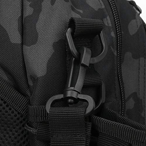EVTSCAN Fishing Mountaineering Outdoor Backpack Messenger Bag for Unisex Canvas 4 Colors (Black Camouflage)4