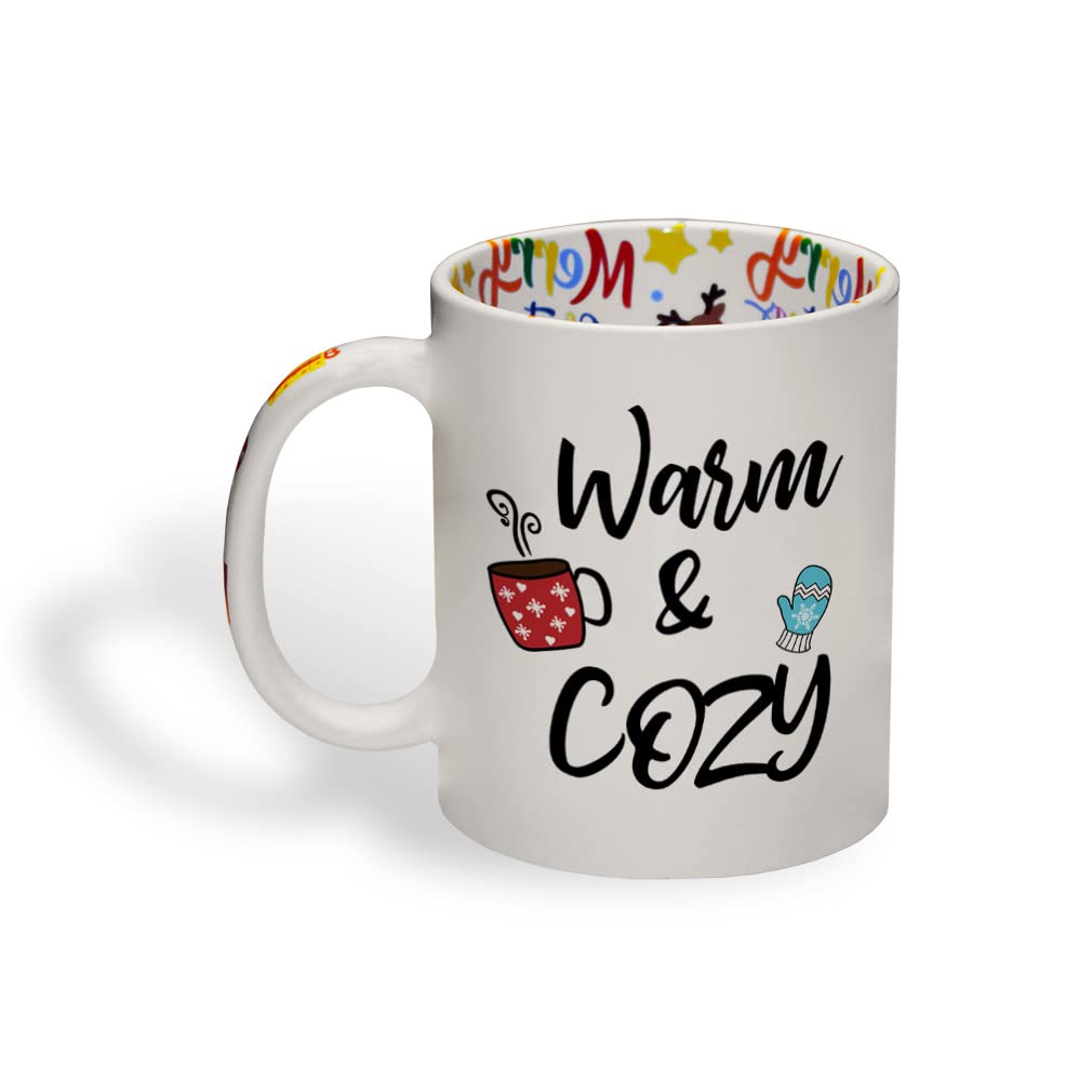 VIGAT Ceramic Christmas Coffee Mug 11 Ounces Warm & Cozy Coffee Mug Gloves Funny Tea Cup Christmas Gloves Design Only Design Only