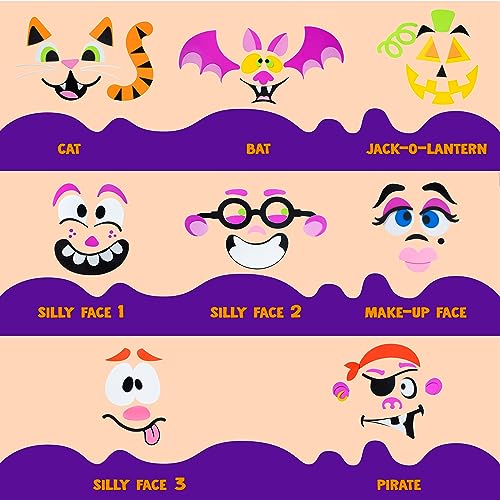 Image of JOYIN 16 Packs Halloween Pumpkin Decorating Stickers, Foam Craft Kit, Halloween Party Favors for Kids, Party Supplies Arts Activities, Funny Jack O Lantern Stickers School Games Gifts
