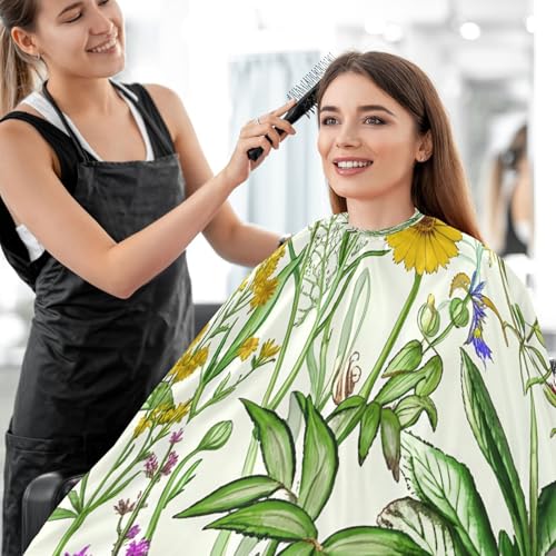 Flowers (2) capa para corte de cabello impermeable profesional para barbería y salón con cierre ajustable de broches miniatura 7