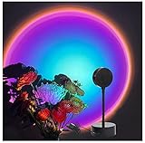 Sunset Light Night Light Projector Led Light Romantic Atmosphere Visual Floor Lamp 360-degree Rotating USB Projection Lamp for Photography/Selfie/Live Broadcast/Bedroom/Decoration (Rainbow)