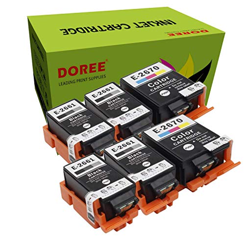 Doree T2661/2670 para Epson WorkForce WF-100W, WF 100 (W), WF100, WF100W (4 negro y 2 colores) Cover
